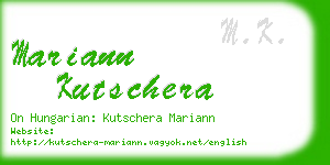 mariann kutschera business card